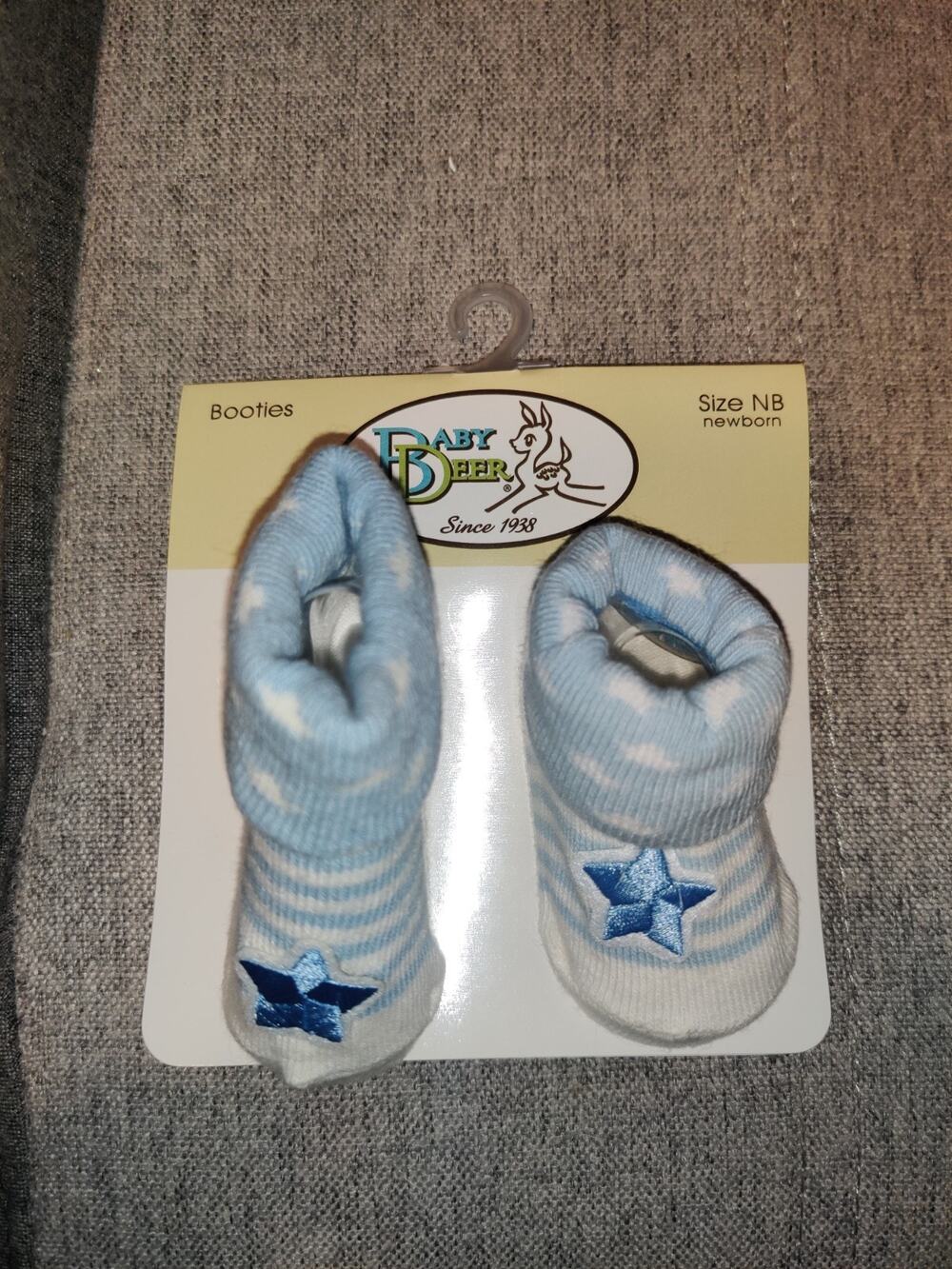 Baby Deer Blue Star Baby Booties Size Newborn